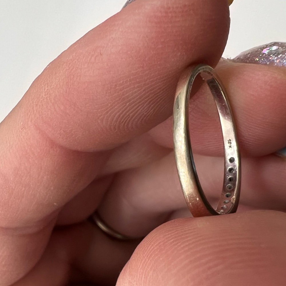 White gold 10k diamond, as stamped size 6 ring